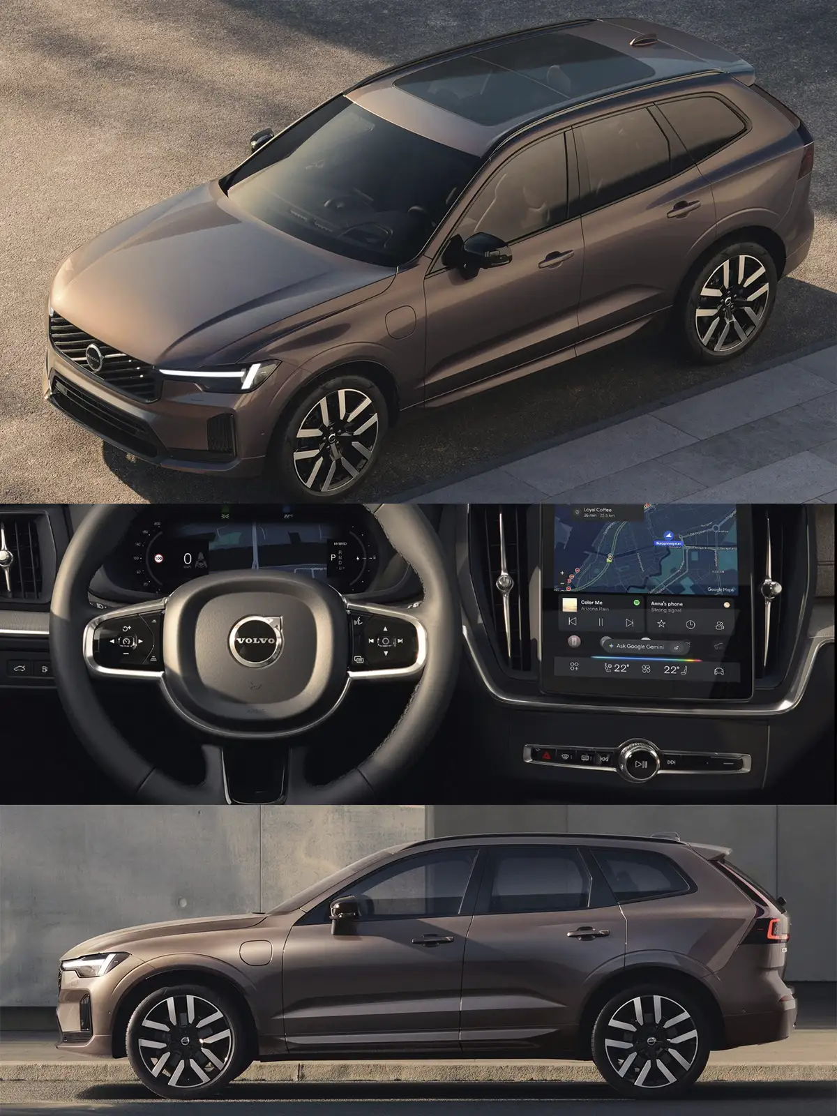 Volvo XC60 lateral Volvo XC60 visto de lado con carrocería SUV y llantas de aleación